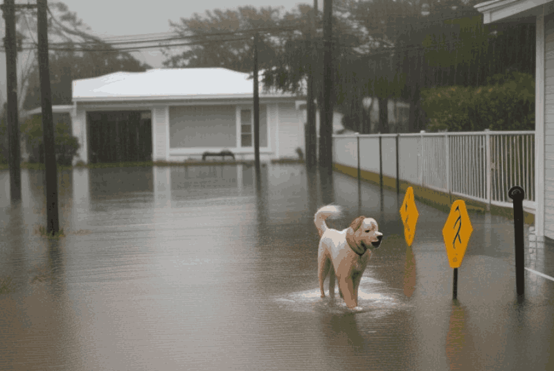Where Do Dogs Pee During a Hurricane?