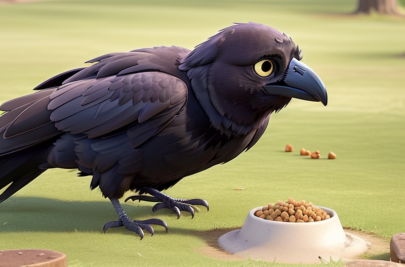 Observations of Crows Eating Dog Food